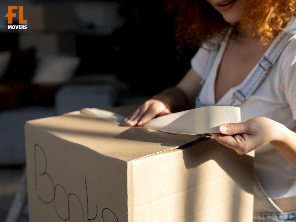 Customer Packing Boxes Preparing for Moving