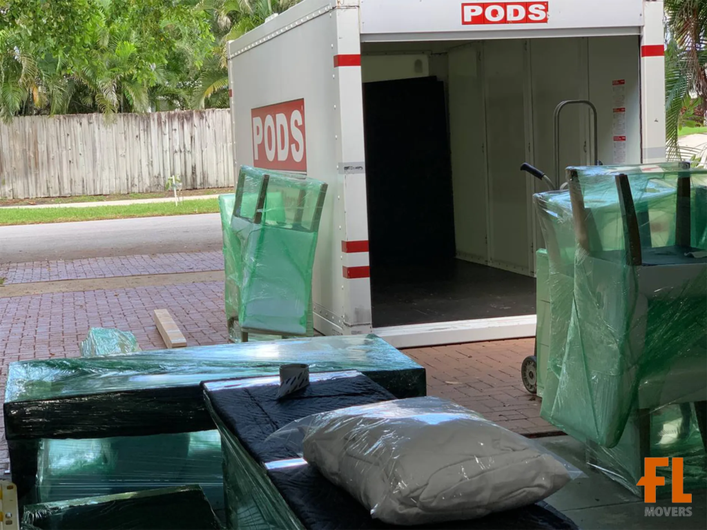 Fort Lauderdale Movers Packed Boxes and Furniture Ready for Loading in Truck