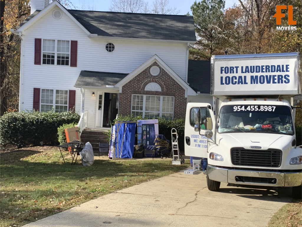 Fort Lauderdale Movers Company Truck Ready to Loading Customers Furniture and Boxes
