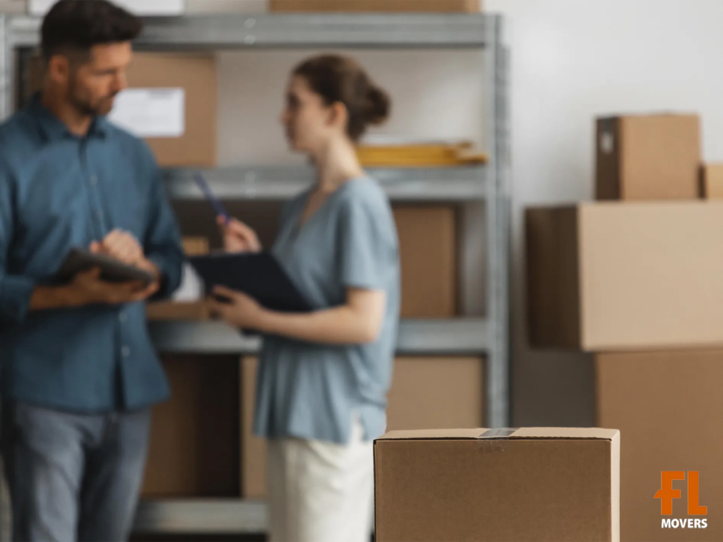 Spring Storage Service Team Members Check Customer Boxes