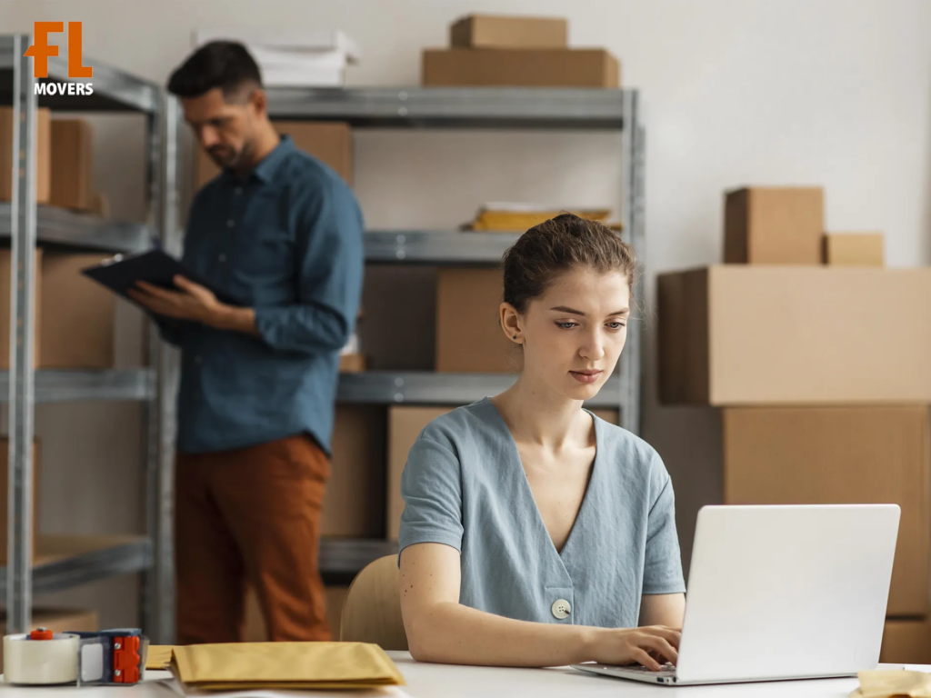 Spring Storage Service Team Members Contact With Customer and Check Boxes