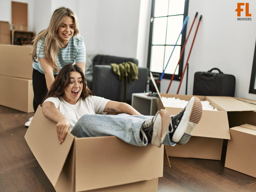 Customers Have Fun and Prepare for Summer Moving Packing Boxes