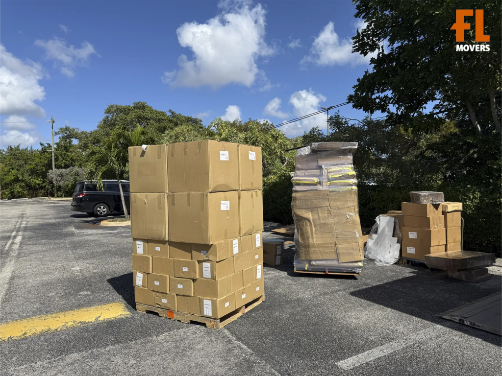 Packed Boxes Ready for Loading in Truck