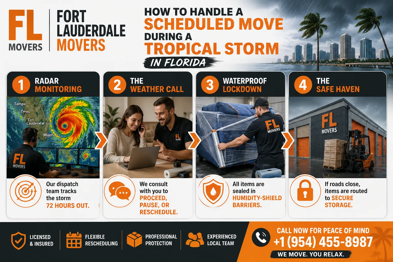 Infographic: How to Handle a Scheduled Move During a Tropical Storm in Florida Infographic How to Handle a Scheduled Move During a Tropical Storm in Florida