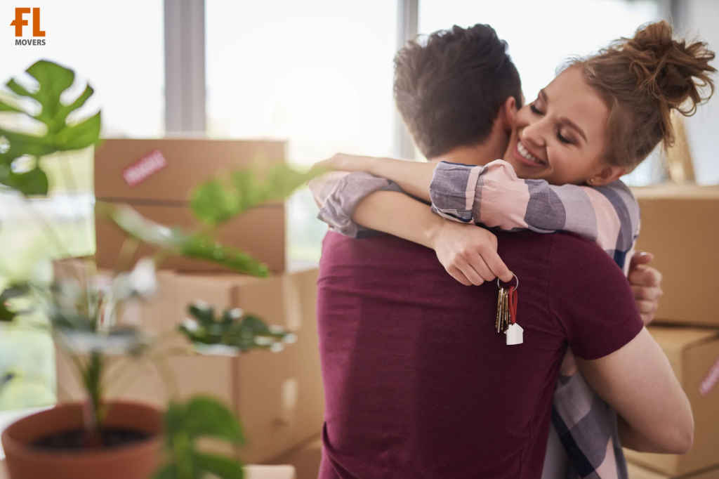 Moving Into New Home Happy Customers in New Home After Stress-Free Relocation